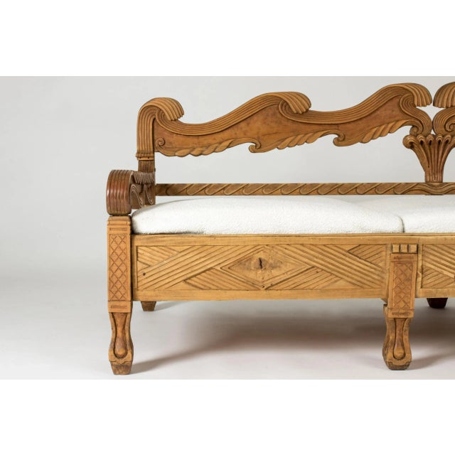 1930s Carved Wooden Sofa by Knut Fjaestad, 1936 For Sale - Image 5 of 12