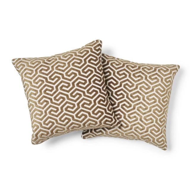 This pillow features Ming Fret. A velvet interpretation of our popular Ming Fret pattern, this striking design derives...