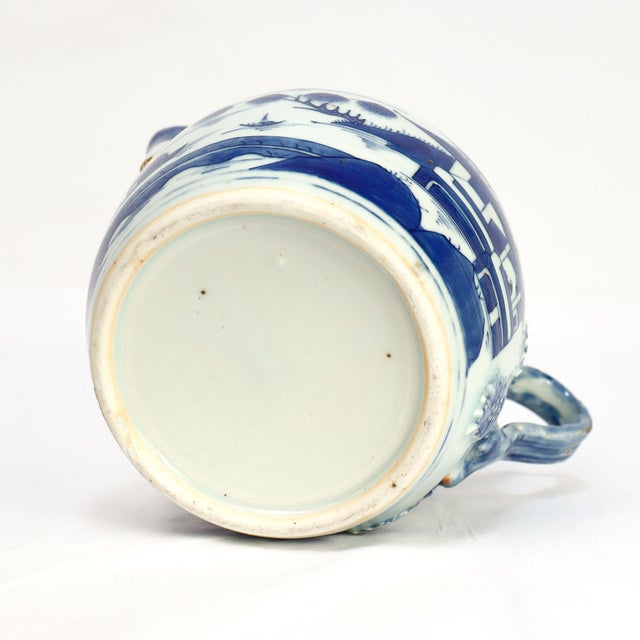 Antique Chinese Export Porcelain Canton Pattern Cider Jug With Lid For Sale - Image 11 of 18