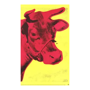 1992 Andy Warhol 'Cow Pink on Yellow, 1966' Offset Lithograph