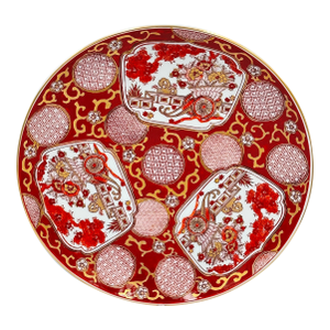 Antique Japanese Imari Arita Floral Porcelain Large Charger Platter