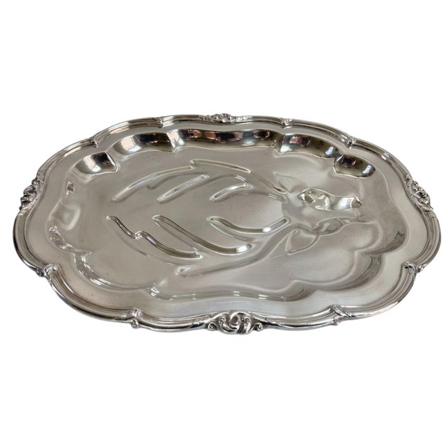 Vintage Silver Plated Deer or Stag Meat Tree Platter For Sale - Image 4 of 7