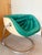 Space Age Armchair Green vinyl upholstery, fiberglass frame, aluminum base Italian design from the 1970s