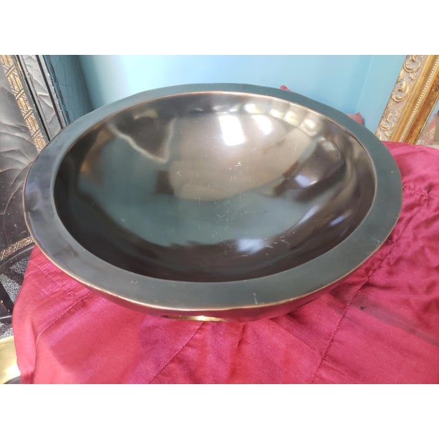 Mid-Century Modern Contemporary Burnished Brass Bowl by Evans Design Group For Sale - Image 3 of 9