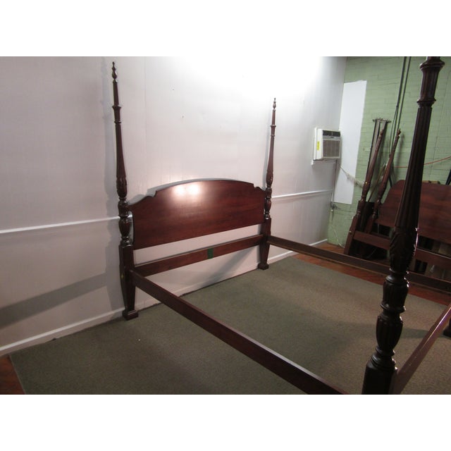 Traditional Pennsylvania House Solid Cherry King Size Rice Carved Poster Bed For Sale - Image 3 of 8
