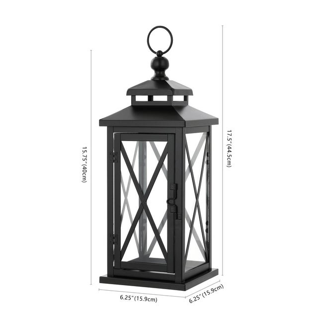 Transitional Lirio 17.5" Black Small Outdoor Lantern, Set of 2 For Sale - Image 3 of 6