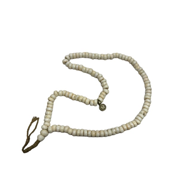 1980s Rough White Stone 108 Beads Hand Rosary Praying Chain For Sale - Image 5 of 5