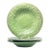 Bordallo Pinheiro “Flowers (Green)” Set of 3 Ceramic Rim Soup Bowls For Sale