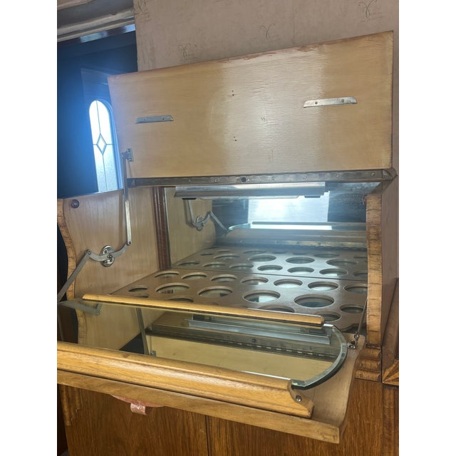 Metal Vintage Art Deco Metaphoric Cocktail Drinks Cabinet, 1930s For Sale - Image 7 of 18