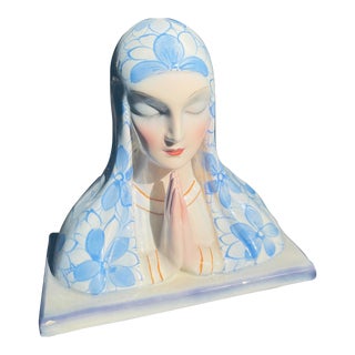 1920s Italian Virgin Mary Porcelain Figure For Sale