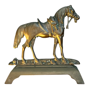 Vintage Brass Horse Door Stop