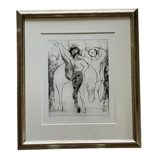 Marino Marini Original Etching, Rare Edition of Only 20. Signed, Framed, Numbered Xiv/Xx For Sale