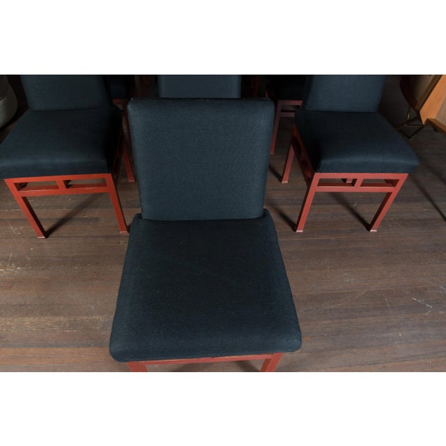 12 Art Moderne Red Dining Chairs, 1940s For Sale - Image 12 of 13