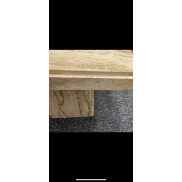 Italian End or Side Tables in Travertine - a Pair For Sale - Image 9 of 12
