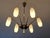 Mid Century Modern 6-Arm chandelier by Stilnovo. It features geometric shaped fixture,, triangular and sharp, done in...