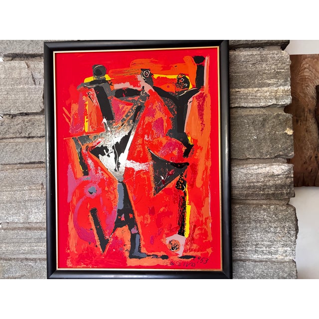 Marino Marini, Red Composition, 1980, Silkscreen, Framed For Sale - Image 10 of 10