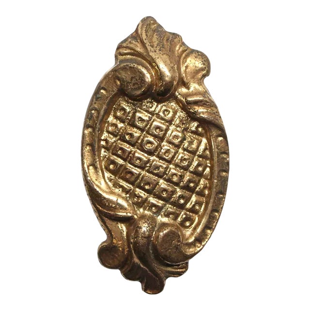 Mid 20th Century Art Nouveau Oval Brass Door Knob For Sale