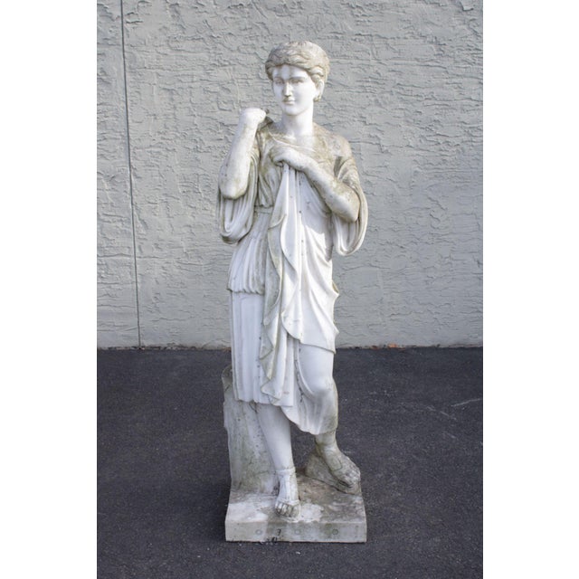 Antique Classical Style Diana Of Gabii Marble Garden Statue For Sale In Philadelphia - Image 6 of 12