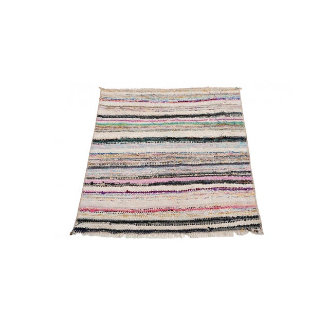 Decorative vintage mini rag rug from Adana region of Turkey. Approximately 45-55 years old. In very good condition. Rare...