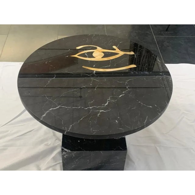 Table of Cleto Munari title "Horus" unique or possible prototype or study for new collection, inlaid marble and lacquered...