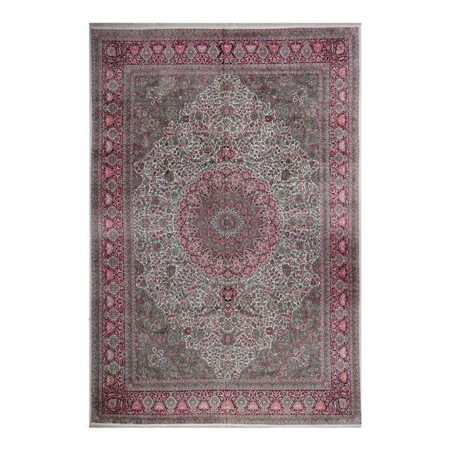12x18 Indo Kashmir Silk Area Rug - 100901 For Sale