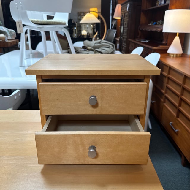 Late 20th Century Post Modern Beech Wood Desk With Mounted Drawers, Set of Three For Sale - Image 5 of 12