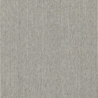 Sample - Schumacher Wesley Ticking Stripe Fabric in Ebony For Sale