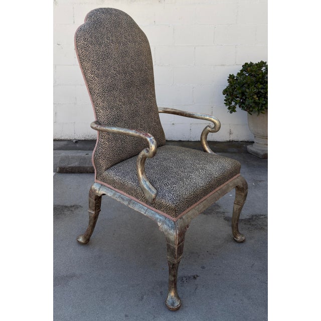 Queen Anne Dennis and Leen Silver Giltwood Dining Chairs, Set of 6 For Sale - Image 3 of 8