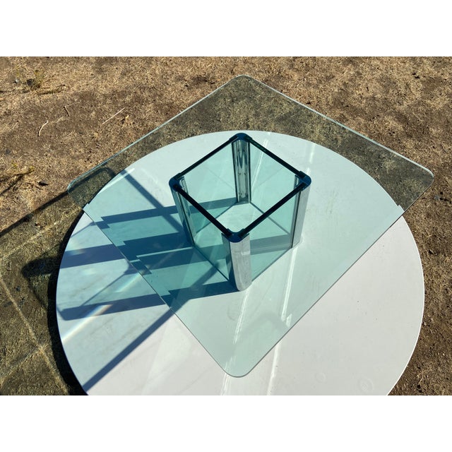 Vintage Mid Century Modern Leon Rosen for Pace Collection Chrome Glass Coffee Table Unmarked For Sale - Image 15 of 18