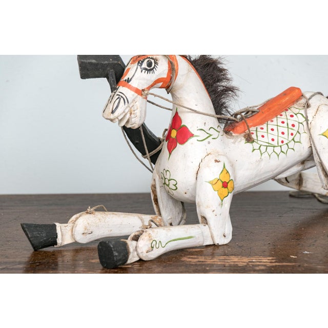 Wood Vintage Wooden Horse Marionette Puppet For Sale - Image 7 of 8
