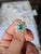 Set in 18k Gold, 1.52 Carats Zambian Emerald & Rose Cut Diamonds Engagement Ring, Us Size 6 For Sale - Image 9 of 13