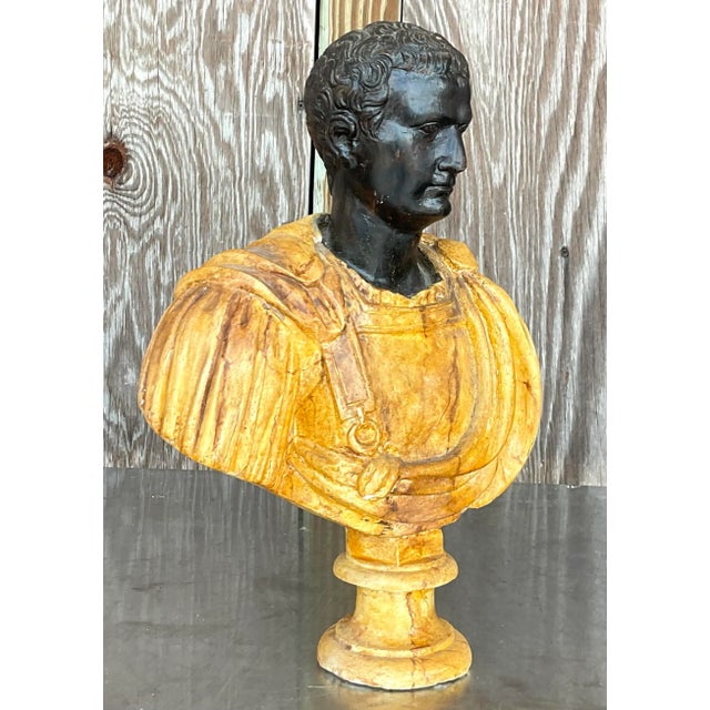 Sculpture Materials Vintage Grand Tour Faux Finished Plaster Bust For Sale - Image 7 of 7