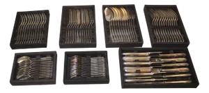 Louis XV Style Cutlery Service by François Frionnet, 1940s, Set of 84