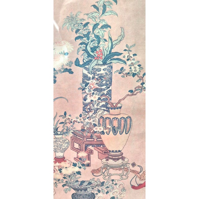 Early 21st Century Pair Chinese Asian Silk Watercolor 1940s Paintings ~ Framed & Signed For Sale - Image 5 of 10