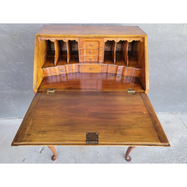Antique Queen Anne Secretary Desk 19th Century For Sale - Image 10 of 18