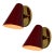 1960s Stilnovo Perforated Red Metal and Brass Articulating Sconces - a Pair For Sale