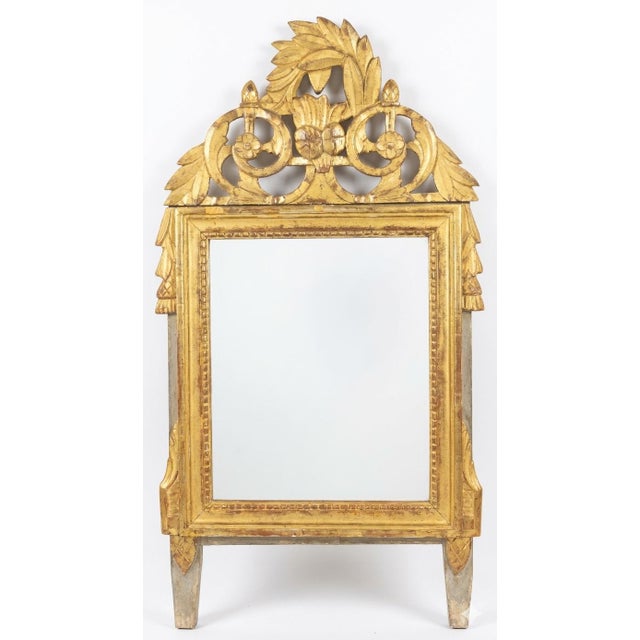 Louis XVI Wedding Mirror in Gilded and Carved Wood, 1780 For Sale - Image 3 of 13