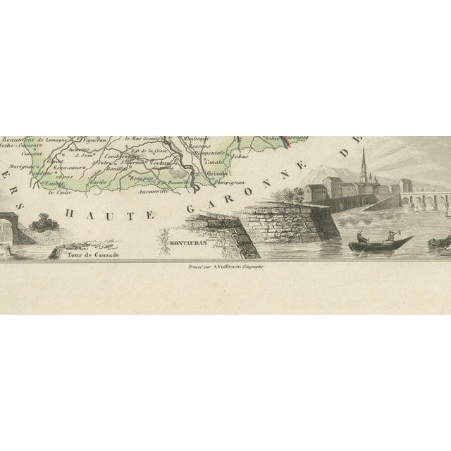 19th Century Antique Map of Tarn-Et-Garonne, Montauban and Castelsarrasin, 1860 For Sale - Image 5 of 12