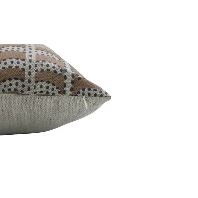 Art Deco Fabdivine Handcrafted Block Print Cushion Cover 22x22 Inch Linen Blend- Garud For Sale - Image 3 of 4