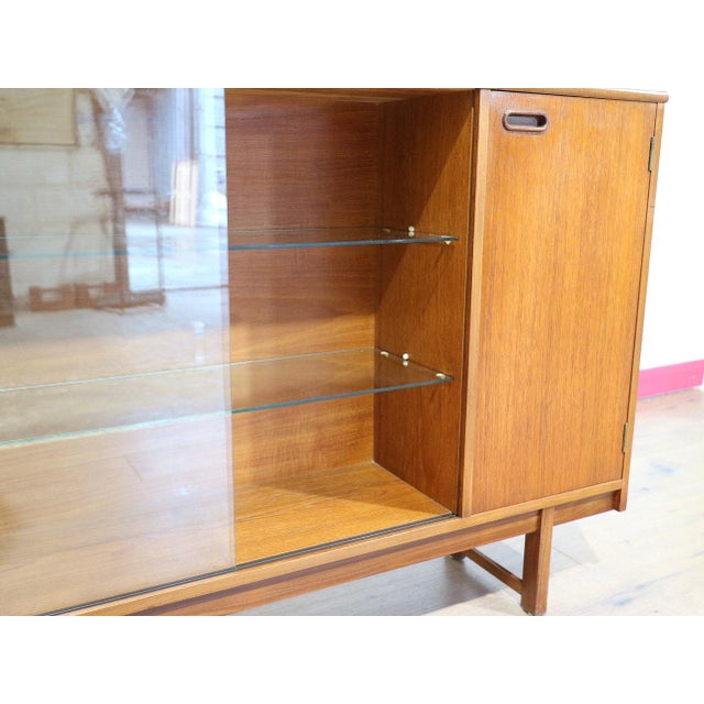 Brown Mid Century Modern Vintage Teak Display Hutch byTurnidge of London Danish Style For Sale - Image 8 of 15