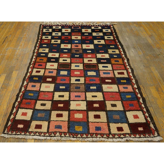 Early 20th Century S. Persian Gabbeh Rug ( 3'9" x 6'10" - 115 x 208 ) Antique Gabbeh Persian Multicolor 1920s Rug, Circa...