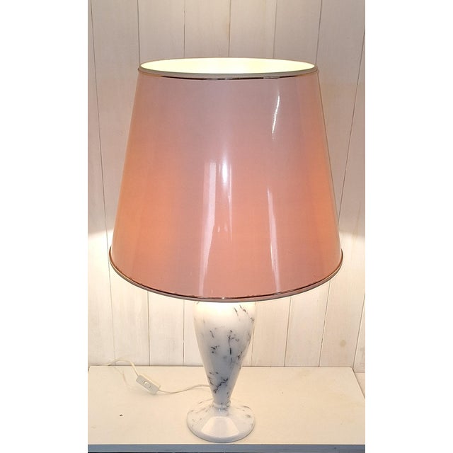 Vintage Table Lamp with White Marble Base by Denz, 1970s For Sale - Image 3 of 8