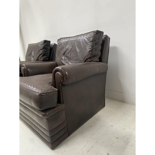 Vintage Brown Leather Chairs, 1970s, Set of 2 For Sale - Image 4 of 17