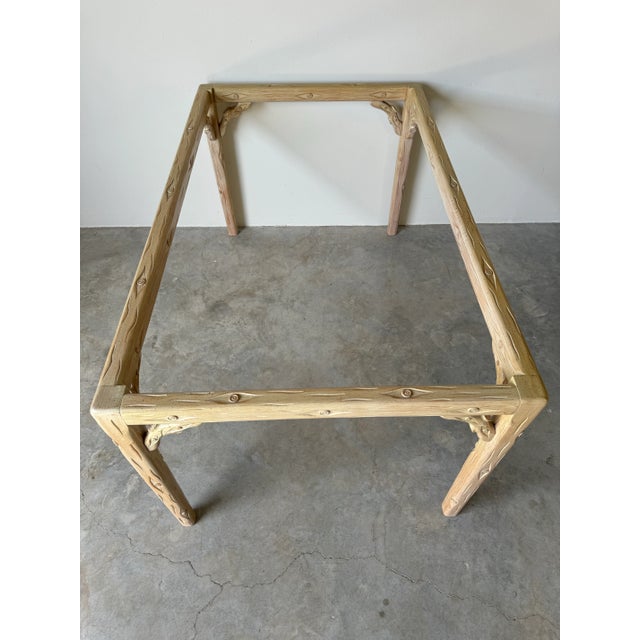 Hollywood Regency Carved Faux Bois Cerused Rectangular Dining Table Base For Sale - Image 9 of 12