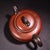 Vintage Chinese Yixing Zisha Clay Teapot, Handmade Red Clay With Carved Motif For Sale - Image 4 of 9