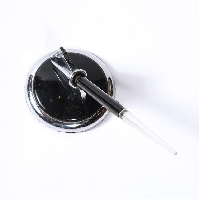 Art Deco Chrome, Lucite & Black Bakelite Fountain Pen Signed Esterbrook For Sale - Image 13 of 13