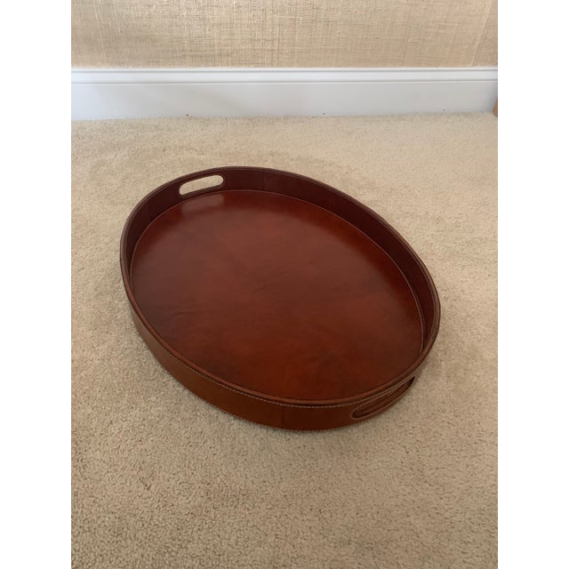 Contemporary Tan Leather Tray For Sale In New York - Image 6 of 7