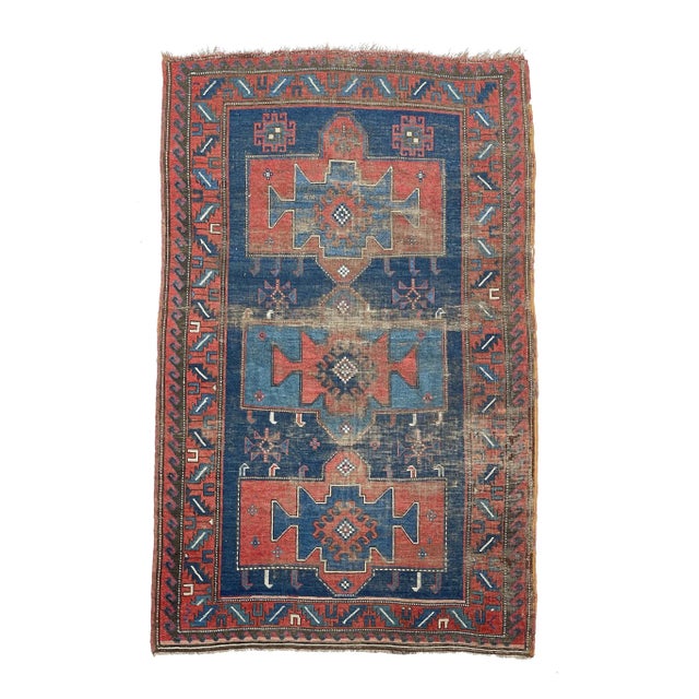 Antique Tribal Caucasian Kazak Geometric Rug, 4.4 x 6.9 For Sale - Image 11 of 11