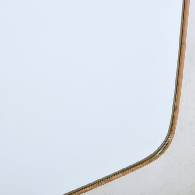 1970s Large Curved Top Brass Frame Mirror No. 01, Italy 1970s For Sale - Image 5 of 11