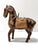 Vintage Carved Wood Horse Sculpture With Brass Inlay For Sale - Image 10 of 10